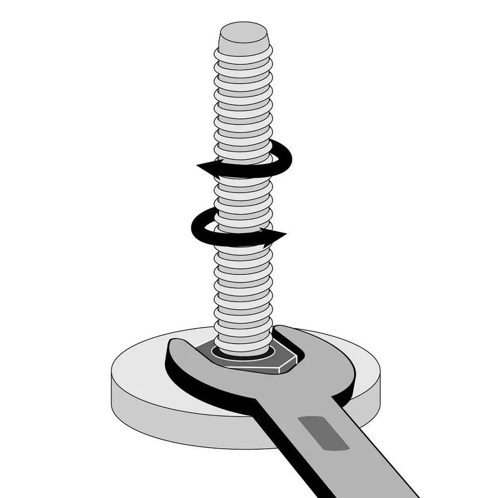 3/8-16 x 1-1/2" Long | 1-11/16" Dia. Nickel Plated Furniture Leveler Outwater Industries