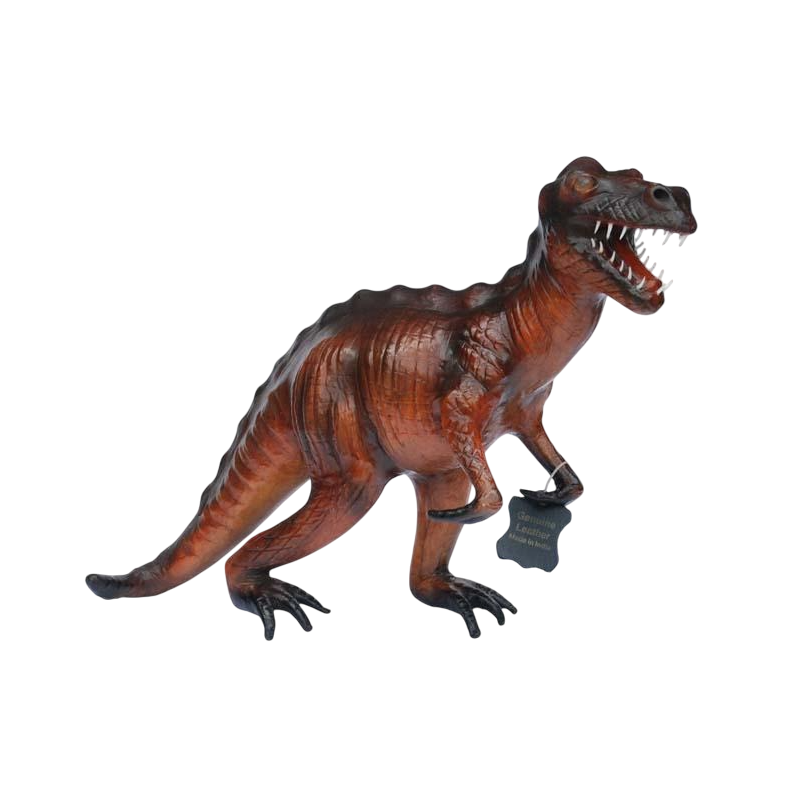 Tyrannosaurus Rex Dinosaur Handmade Painted Leather Statue