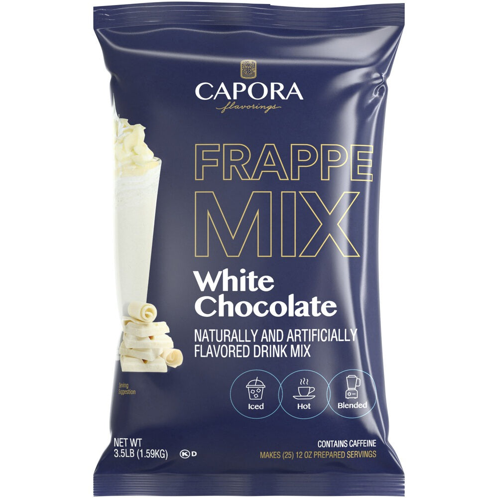 Capora 3.5 lb. White Chocolate Latte Frappe Mix, Shop Quality, Barista Approved
