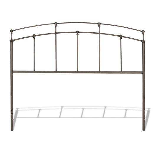 Twin or Twin XL Bed Size Fenton Black Walnut Metal Bolt-On Headboard