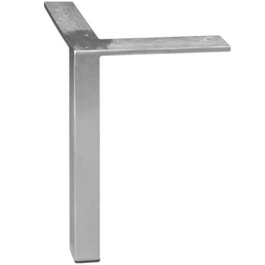 Hafele 634.47.402 Brushed Steel 9-1/8" Square Corner Furniture Leg Hafele
