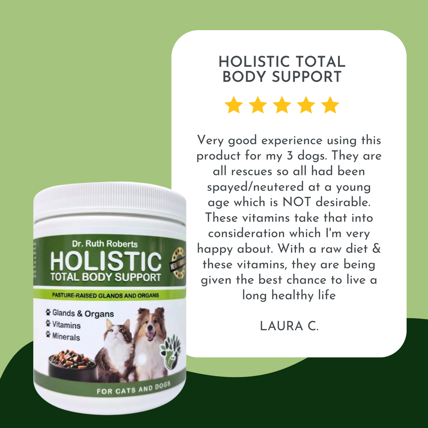 Holistic Total Body Support — Daily Multivitamin & Pasture-Raised Glandular Blend for Dogs & Cats