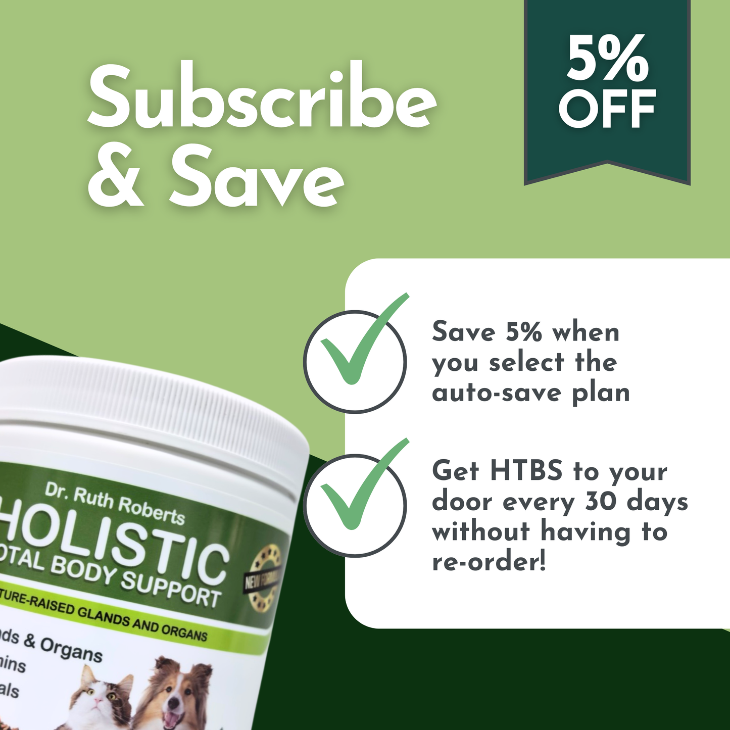 Holistic Total Body Support — Daily Multivitamin & Pasture-Raised Glandular Blend for Dogs & Cats