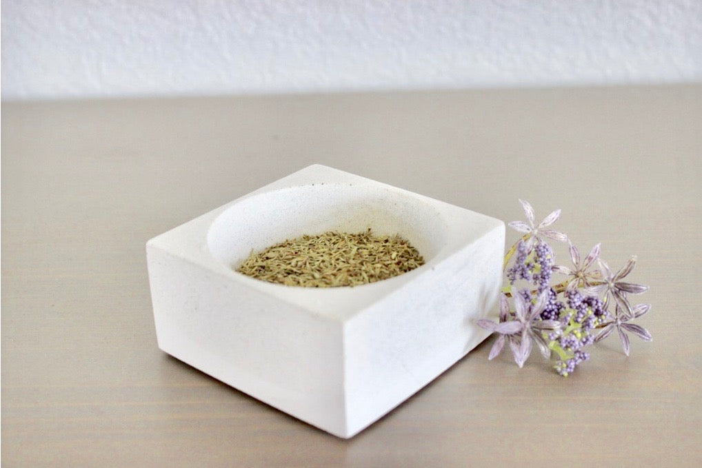 Concrete Square Pinch Bowl: White