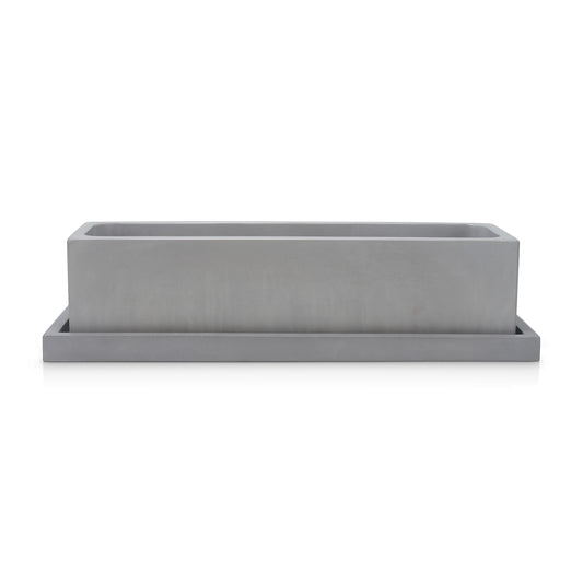 Concrete Rectangle Planter: Gray