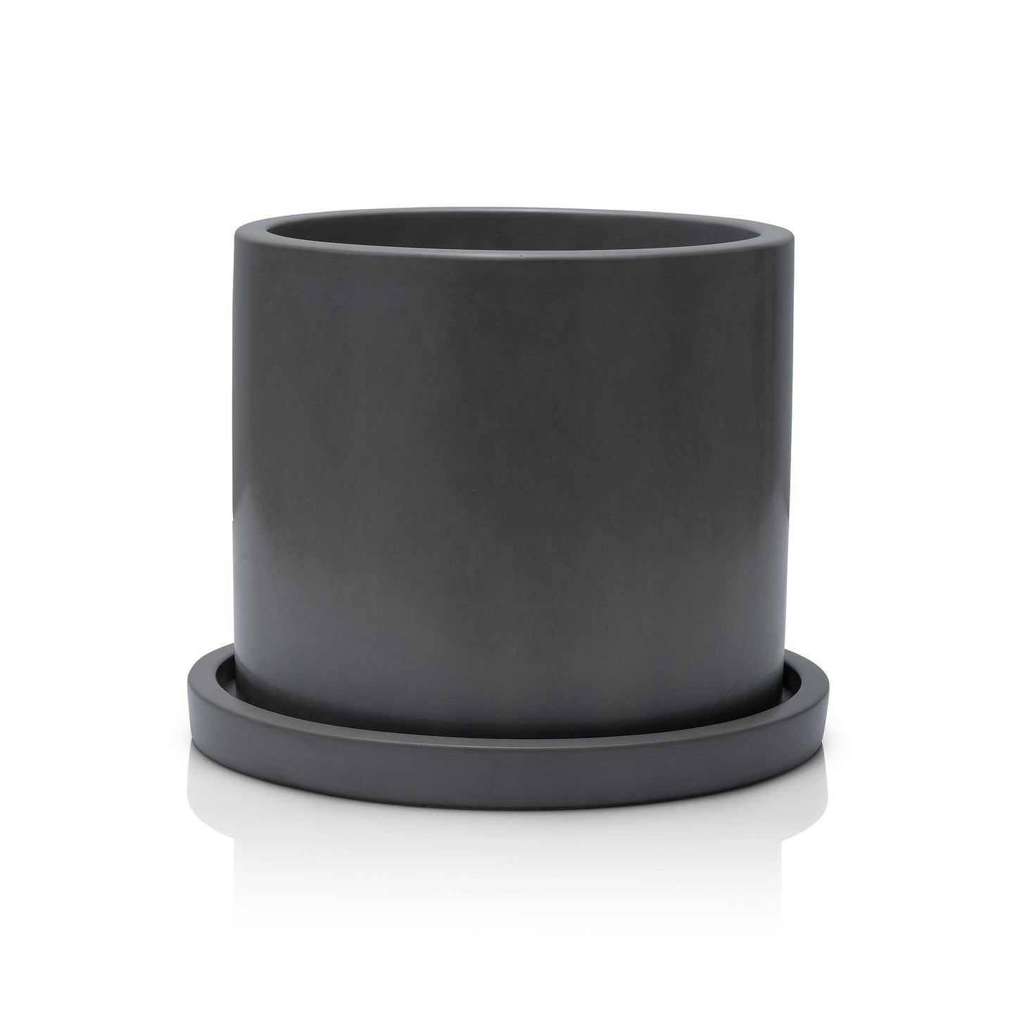 Concrete Round Planter: Charcoal