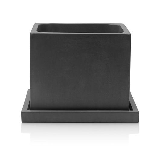 Concrete Square Planter: Charcoal