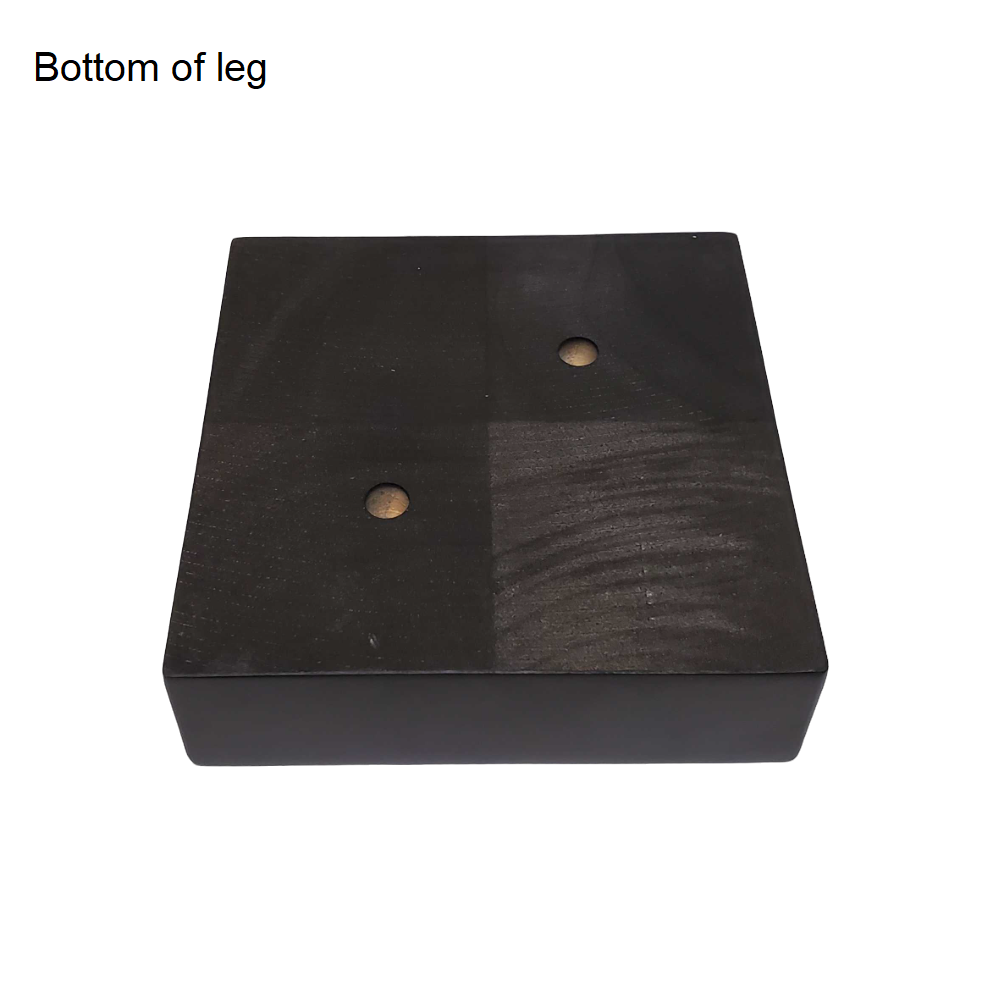 Leg Daddy 2" Square Block Black Finish Sofa Leg, Set of 4