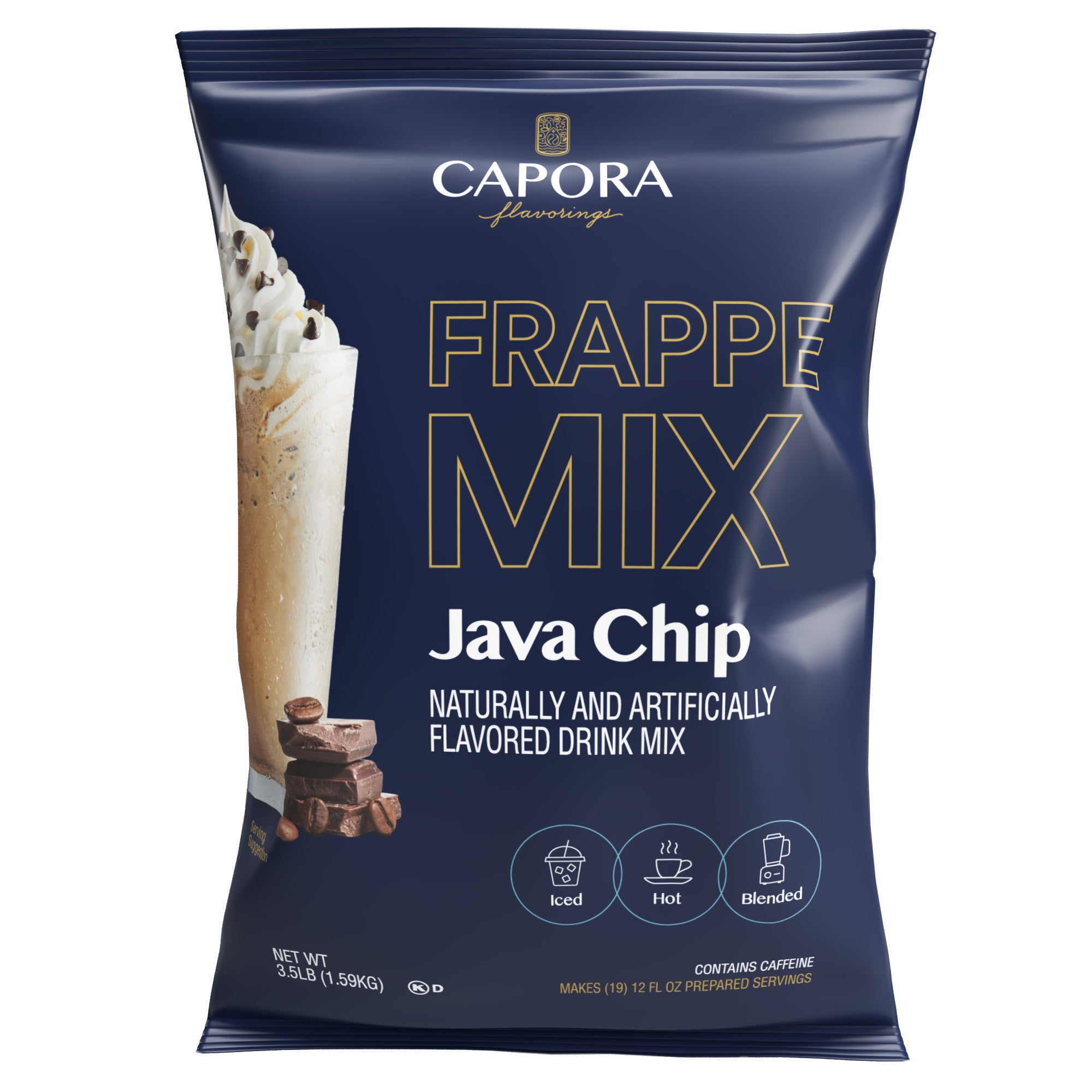 Capora 3.5 lb. Java Chip Frappe Mix, Coffee Shop Quality, Barista Appr