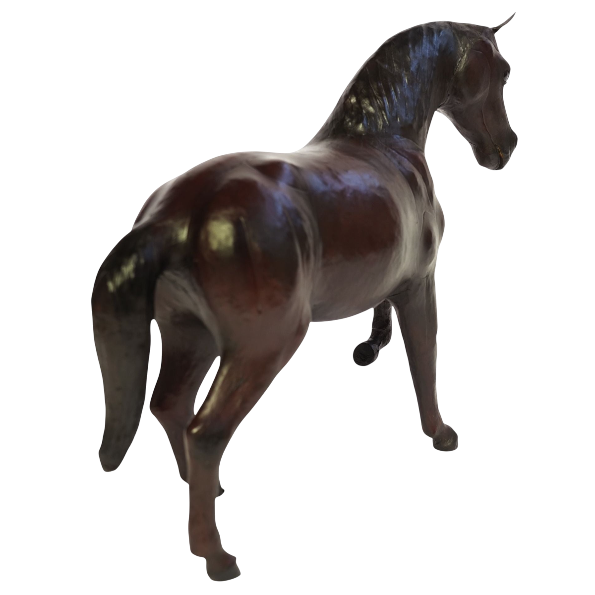 Running Horse Handmade Painted Leather Statue