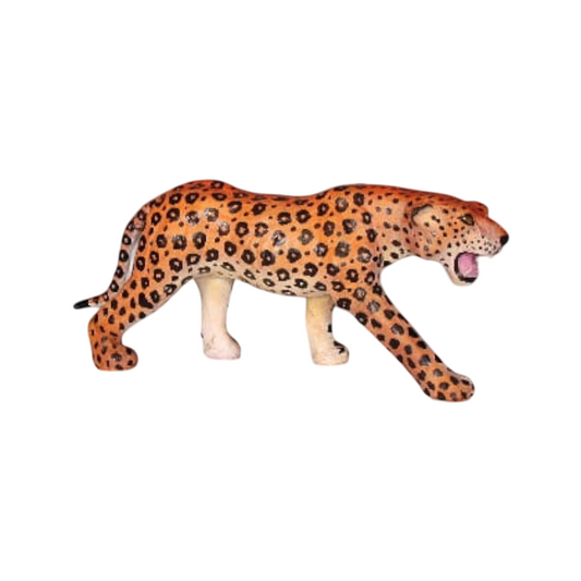 Leopard Handmade Painted Leather Statue
