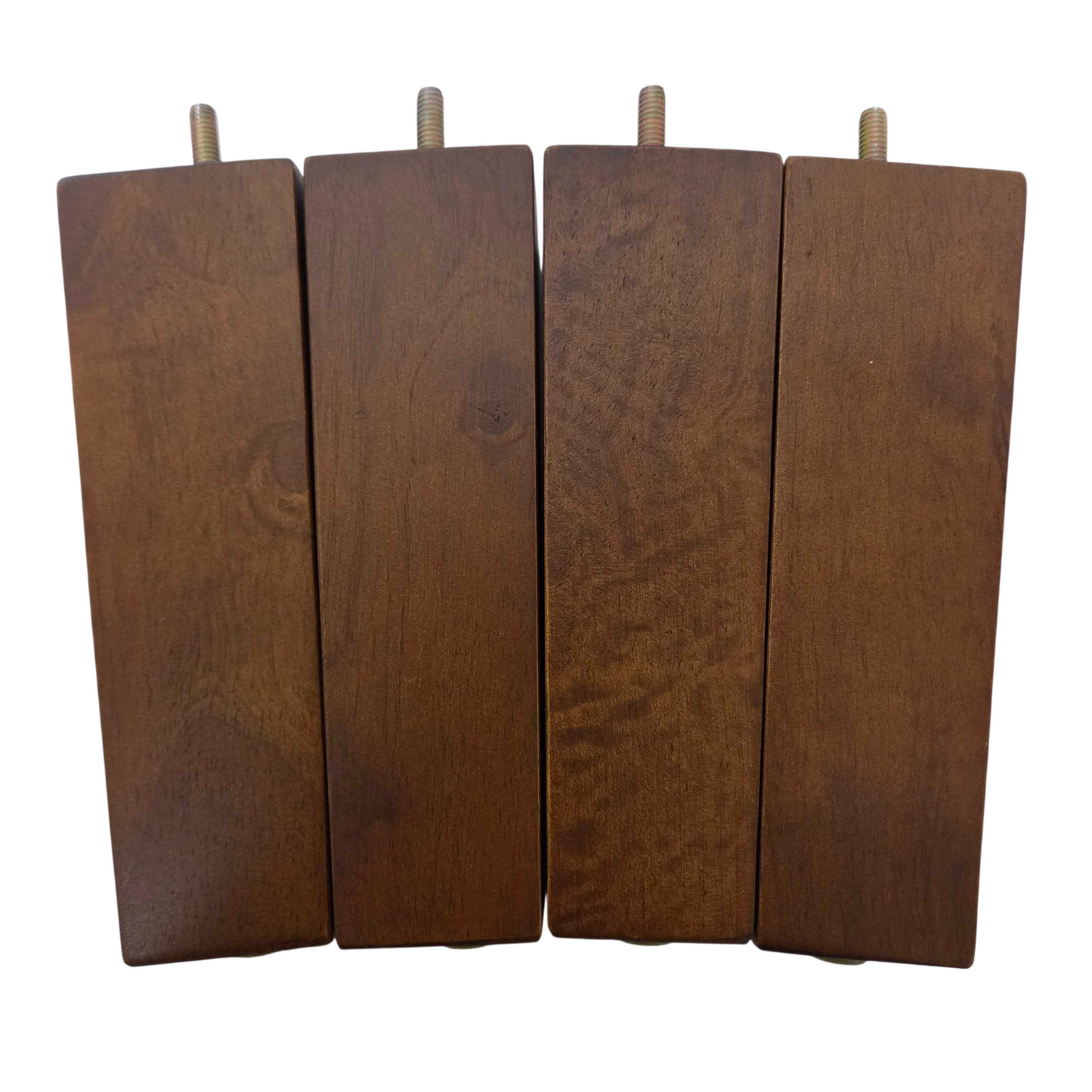 Leg Daddy 7" Walnut Finish Tapered Wood Sofa Leg, Set of 4