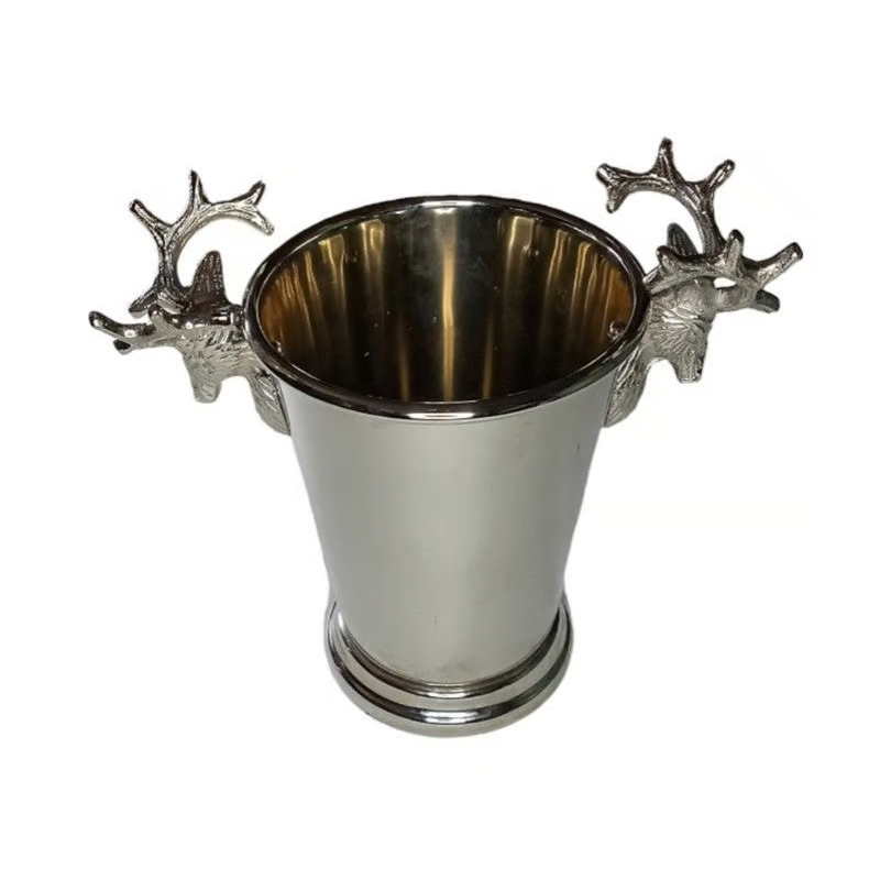 Zodax Silver Deer Head Wine Cooler, Ice Bucket