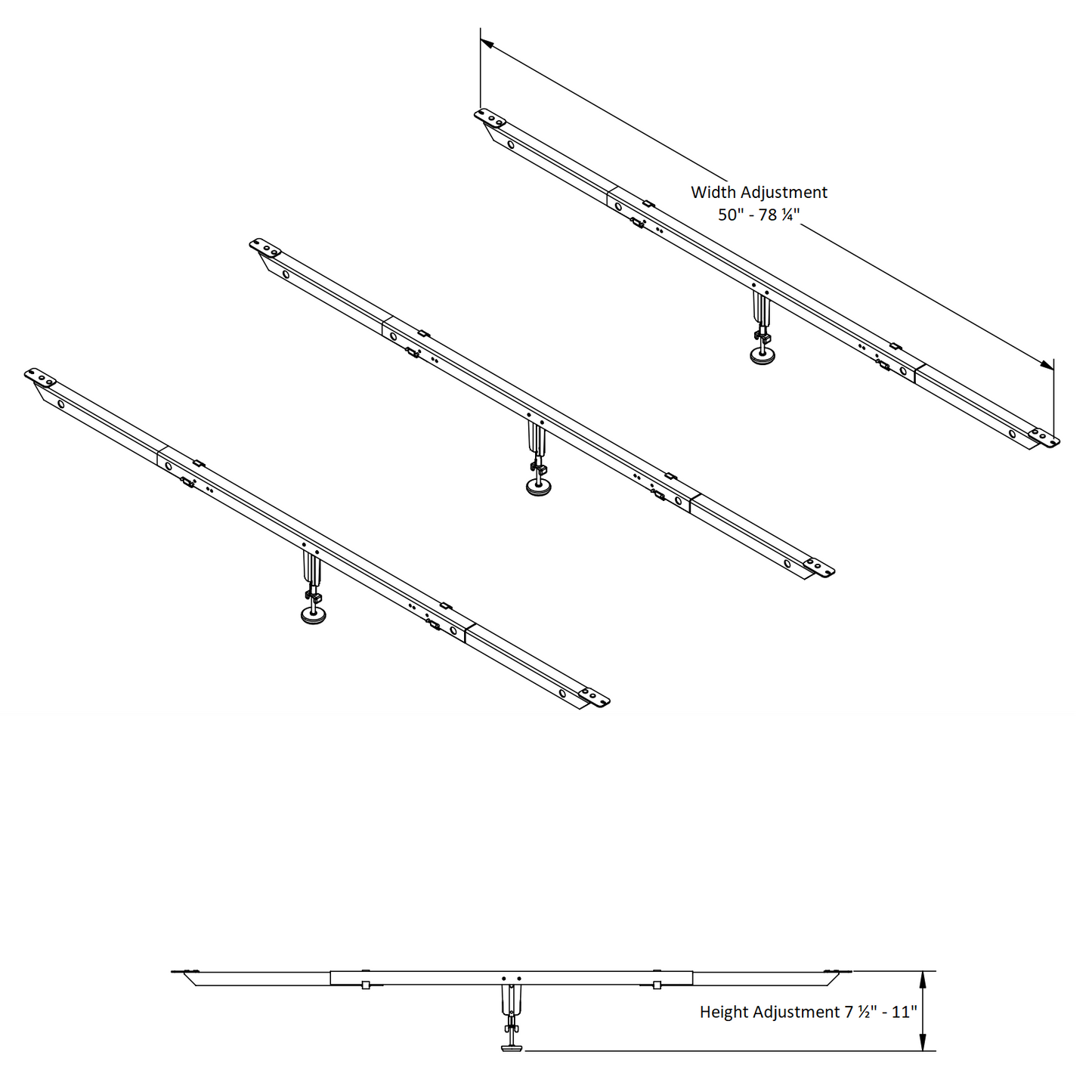 bedCLAW MightyLift Full, Queen, King, Cal King No-Sag Center Support System