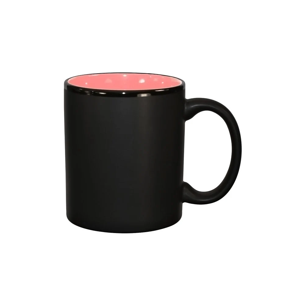 Pink-In Black-Out Stoneware Mug 11 oz. ♡ Set of 2