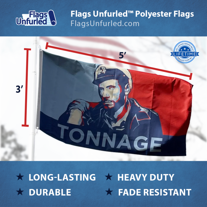 Flags Unfurled Silent Service Submarine "Tonnage" 3’ x 5’ Flag, Great Gift for Submariners