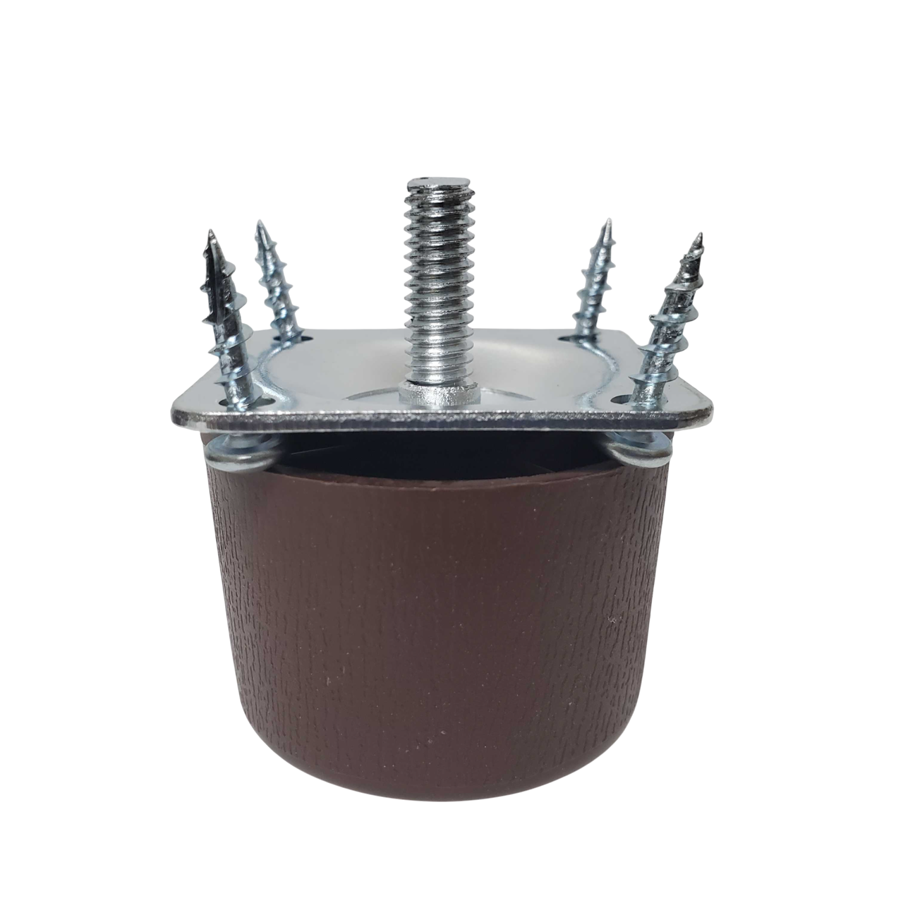 Leg Daddy 1-1/2" Brown Tapered HDPE Plastic Leg, Set of 4 with T-Plates