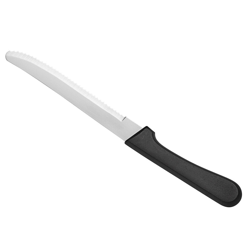 Choice 4¾" Stainless Steel Steak Knife with Black Polypropylene Handle - 12/Case