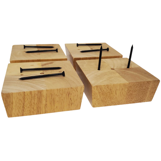 Leg Daddy 1-7/8" Maple Finish Square Block Sofa Leg, Set of 4