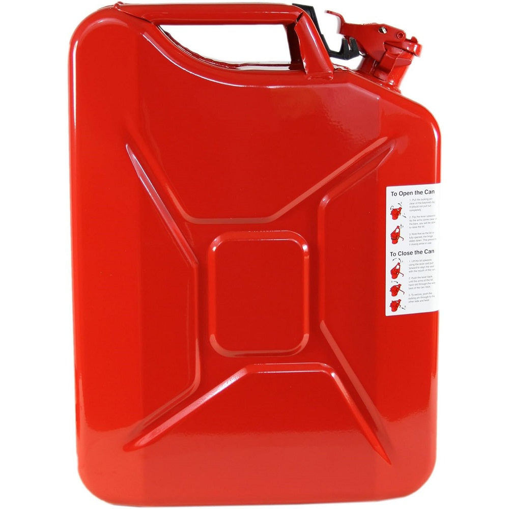 20 Liter Wavian USA Leakproof Steel Jerry Gas Can for Gasoline, Kerosene, Diesel