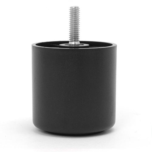 Leg Daddy 2-1/2" Black Round HDPE Plastic Sofa Legs with Non-Slip Rubber Base, Set of 2