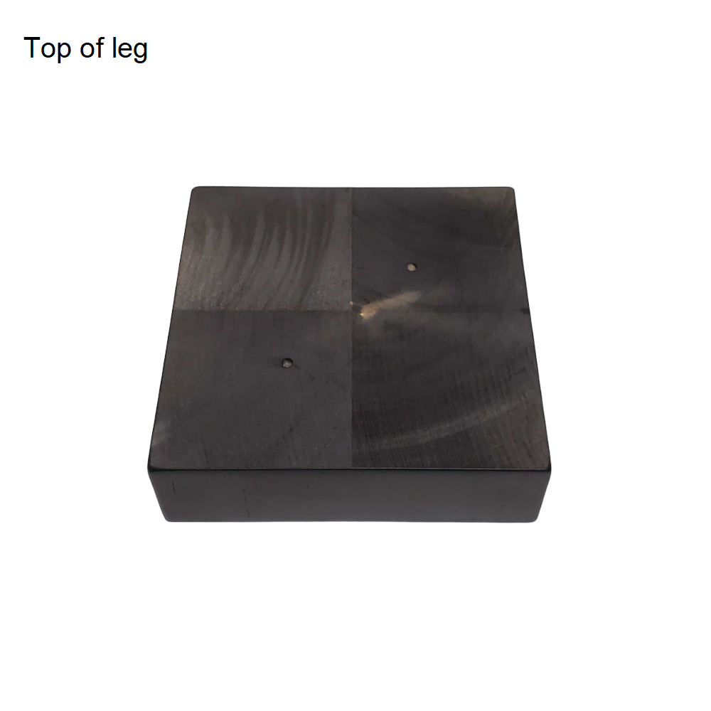 Leg Daddy 2" Square Block Black Finish Sofa Leg, Set of 4