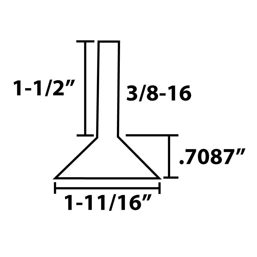 3/8-16 x 1-1/2" Long | 1-11/16" Dia. Nickel Plated Furniture Leveler Outwater Industries