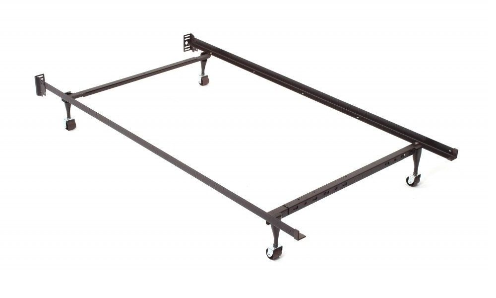 bedCLAW Twin, Full, Queen Deluxe Steel Bolt-On Bed Frame with Casters/Wheels