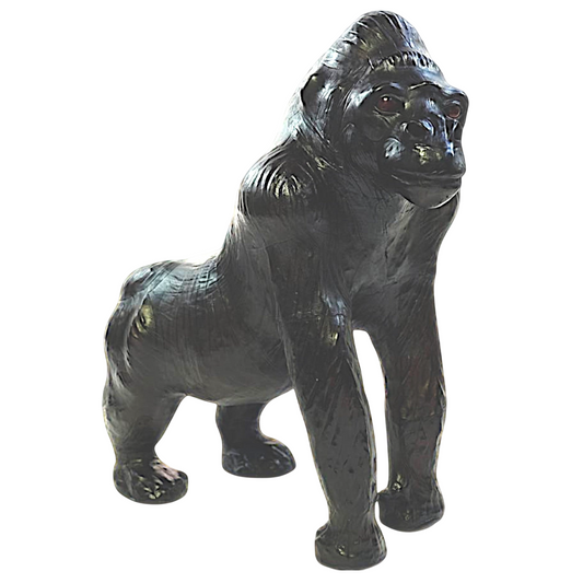 Gorilla Handmade Painted Leather Statue