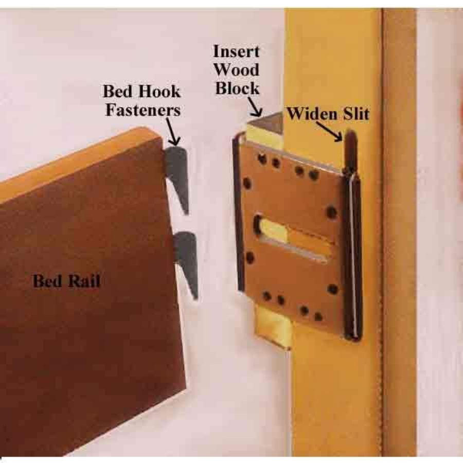 Bedlok 3 3/4" Double Bed Hook Bracket Kit, Set of 2