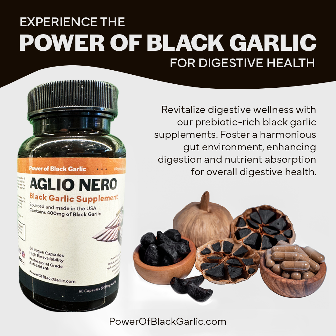 Aglio Nero Black Garlic Supplement, 400mg, 60 ct. Pro Grade Antioxidant