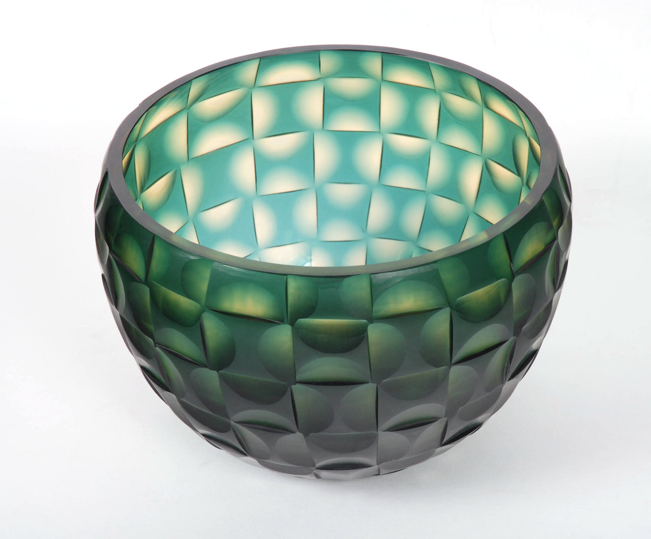 Dynasty Gallery Woven Facets Green Bowl, 8.5" Wide