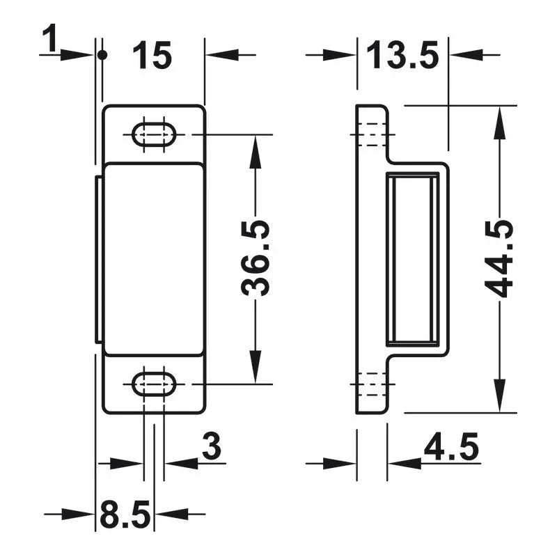 Hafele 246.29.703 White Magnetic Catch 3-4 kg Pull Hafele