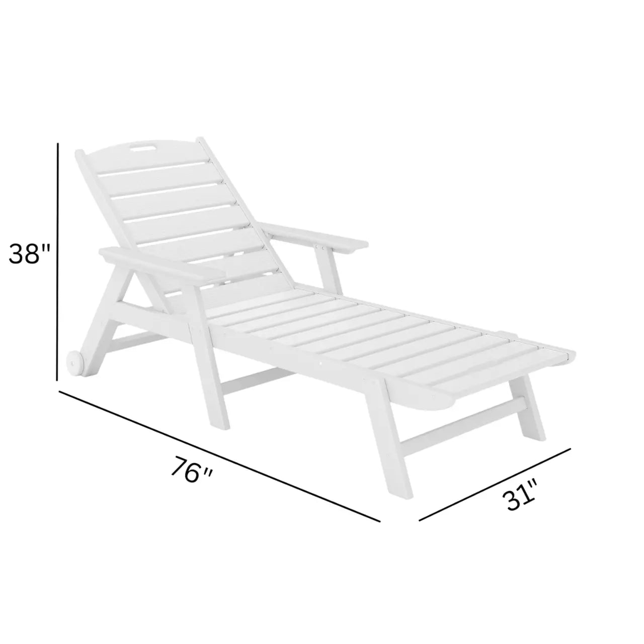 St Simons Outdoor Flat Chaise Lounge SoPoly