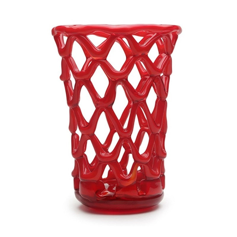 Dynasty Gallery Red Weave Glass Vase
