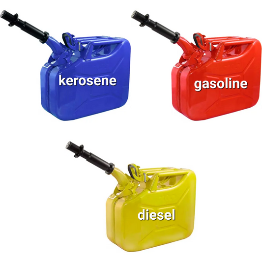 10 Liter Wavian USA Leakproof Steel Jerry Gas Can for Gasoline, Kerosene, Diesel
