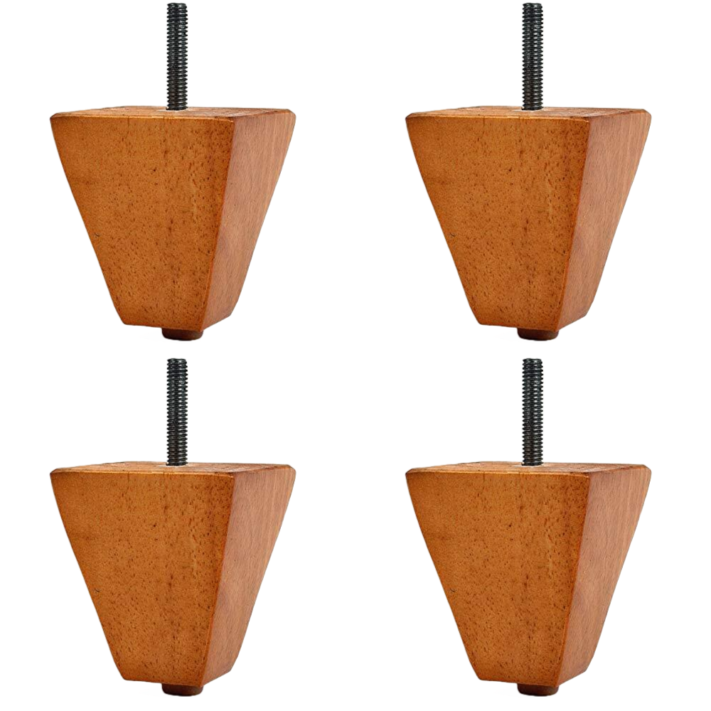 Leg Daddy 3" x 2-3/4" Maple Finish Pyramid Sofa Leg, Set of 4