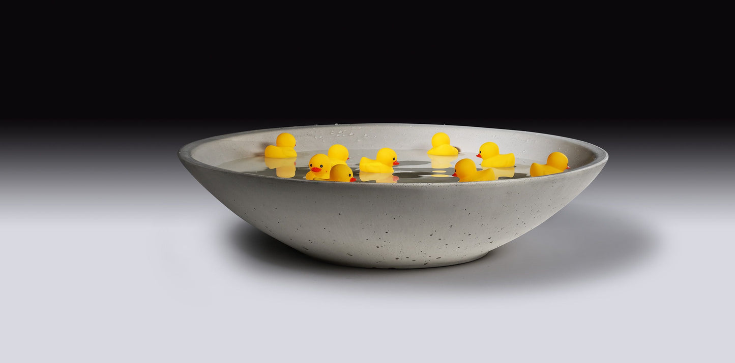 Concrete Infinity Bowl with Birch Presentation Crate: Gray
