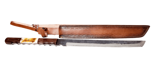 High Carbon Steel Katana Sword Hand-Forged Full Tang Genuine Leather Sheath