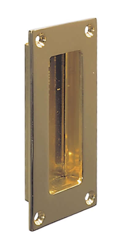 Hafele 910.37.080 Polished Brass Flush Pull for Sliding Doors 83 mm Recessed