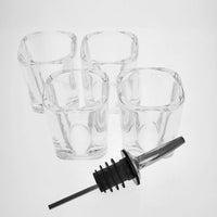 Thumbnail for Cucina Chef 4 x 2 oz. Square Shot Glasses & Stainless Steel Pourer for Entertaining Anywhere