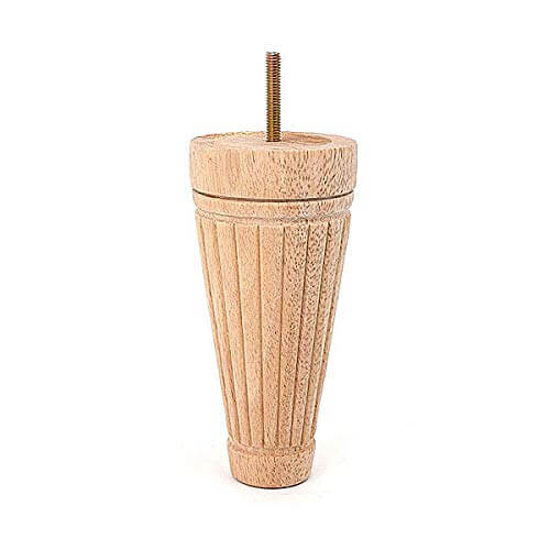 Leg Daddy 7" Unfinished Cylindrical Tapered Fluted Sofa Leg, Set of 2