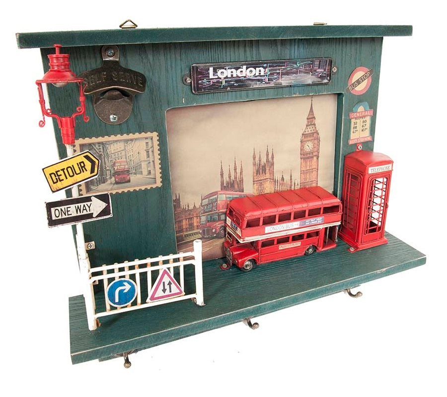 Vintage Double Decker London Bus Shadow Box