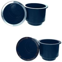 Thumbnail for Replacement Black Plastic Cup Holders, Chrome or Wood Finished Lip, Set of 2