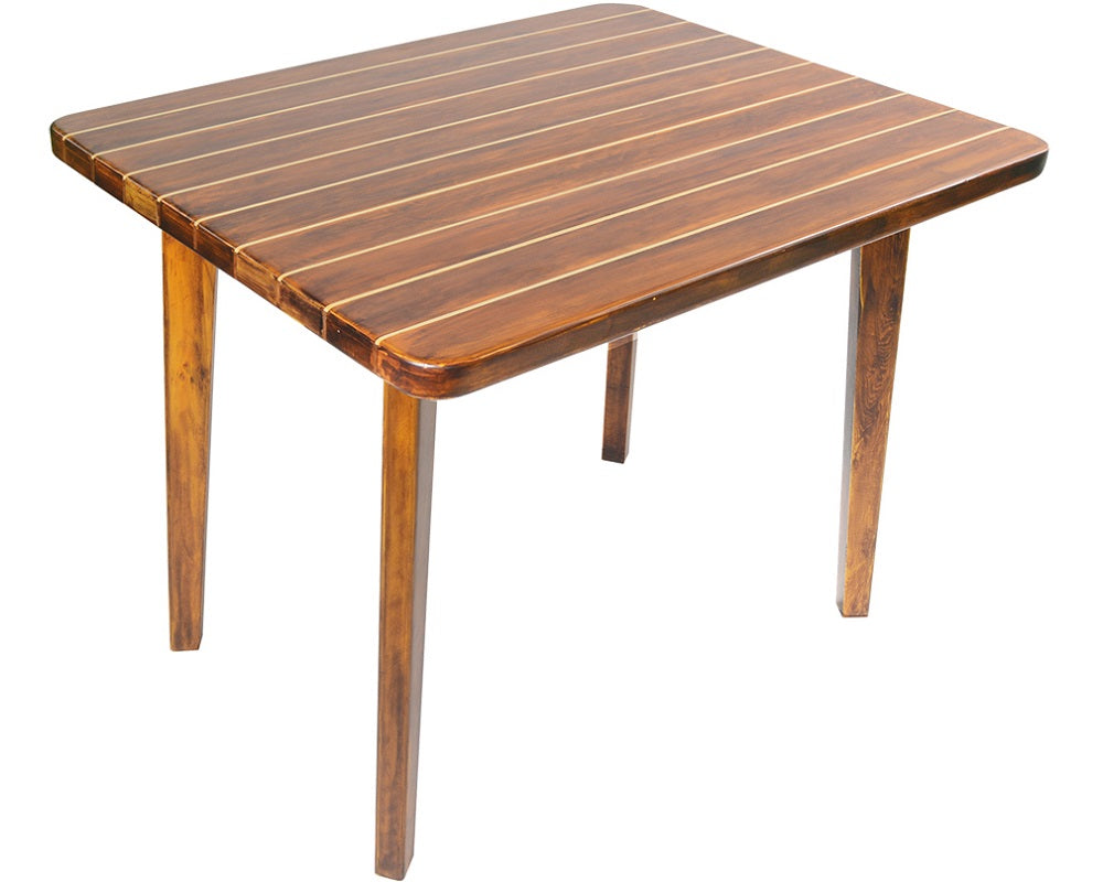 Nautical Table with Inlay Wood Stripes, Small