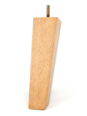 Leg Daddy 7" Natural Finish Vega Back Square Slanted Tapered Sofa Legs, Set of 4