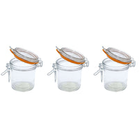 Thumbnail for 9 oz. Mini Hermes Jars with Air-Tight Clamp Top Lid, Set of 3