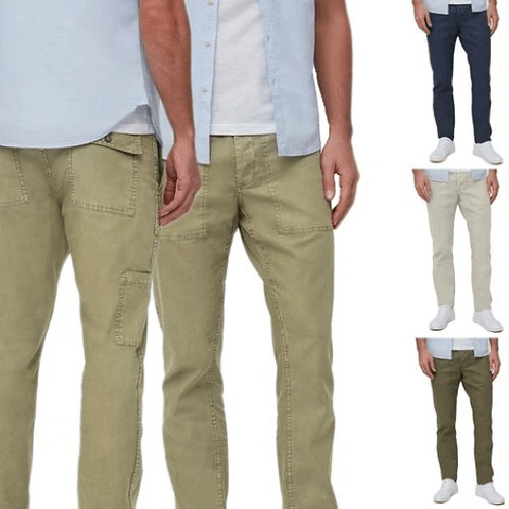 Men's Straight Fit Linen Blend Trousers, Size 38