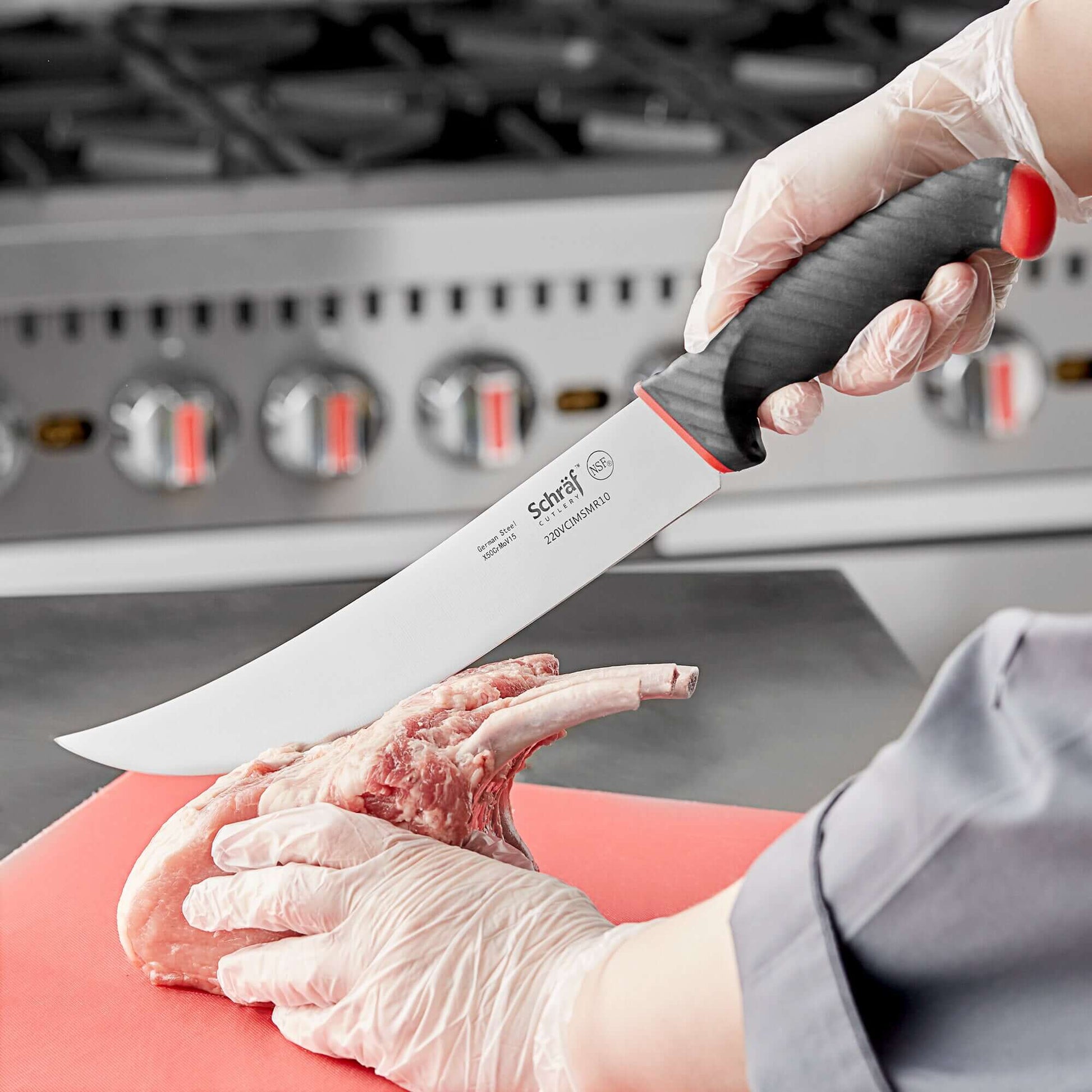 Schräf 10" Cimeter Knife with Red TPRgrip Handle