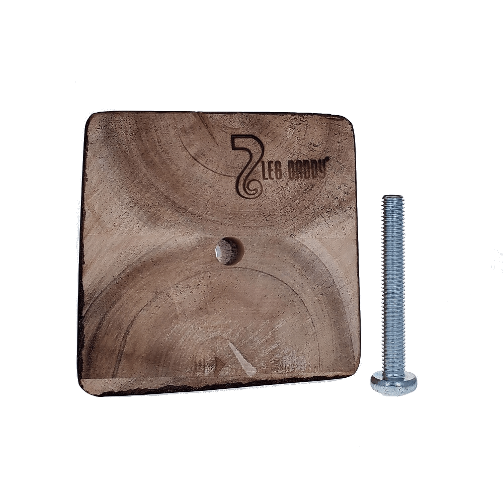 Leg Daddy 4" Dark Finish Square Tapered Wooden Sofa Leg with Your Choice Bolt, 5/16", M8, or M10 Bolt Size